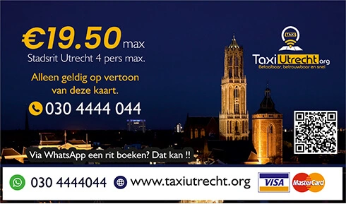Taxi Utrecht visitekaartje kaartje Taxi Utrecht 17.50